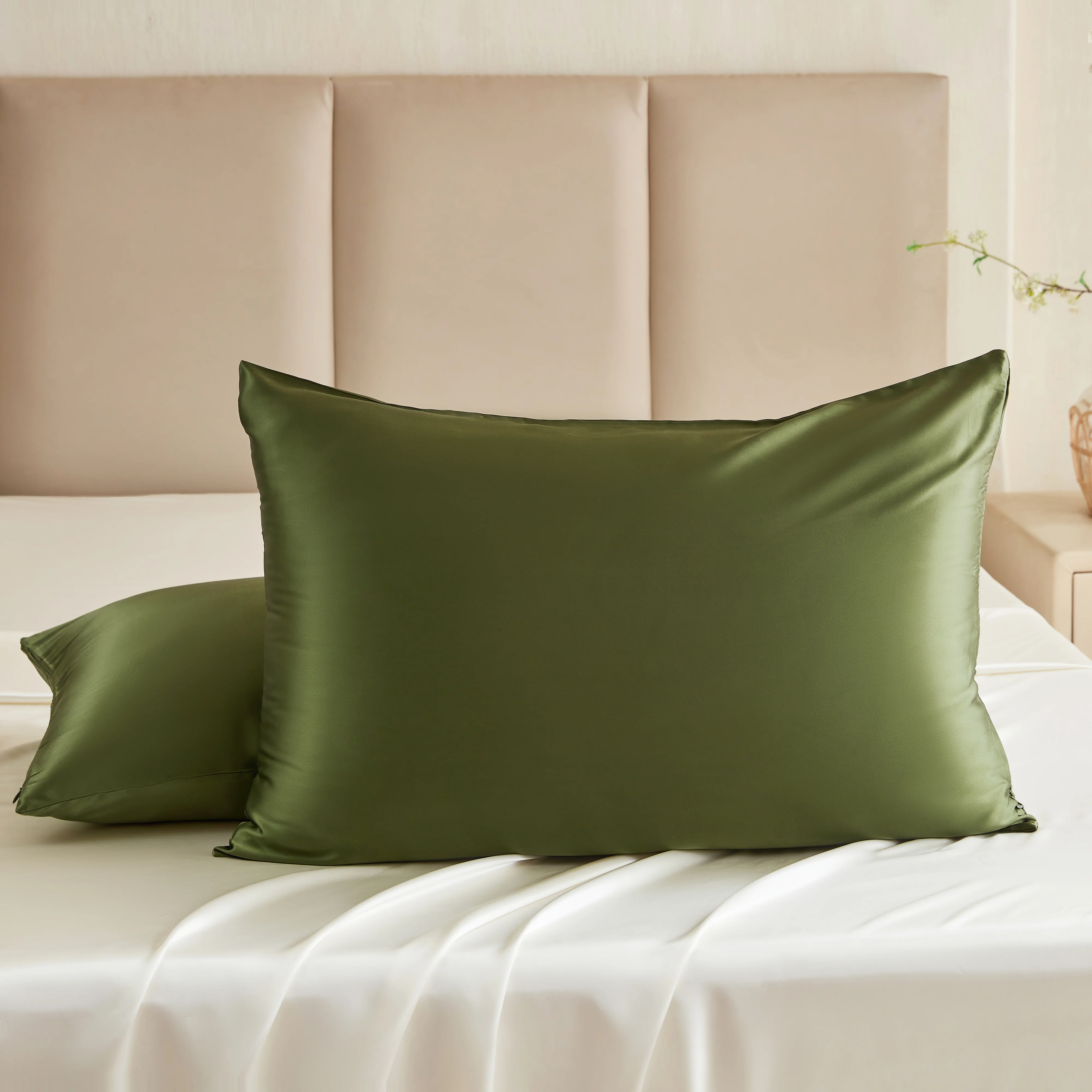 19 Momme Silk Pillowcase - Olive - Image 3