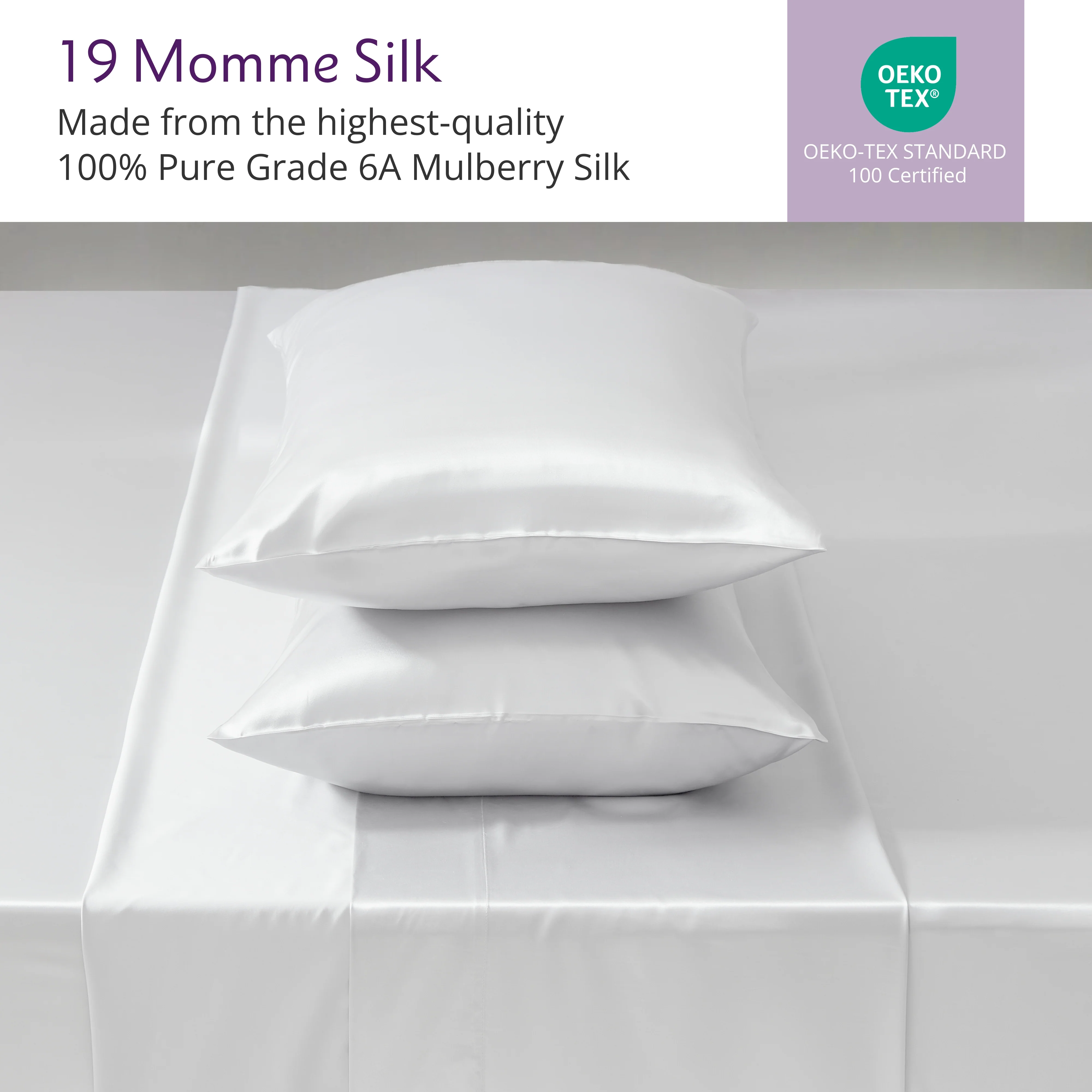 19 Momme Silk Sheet Set - White - Image 3
