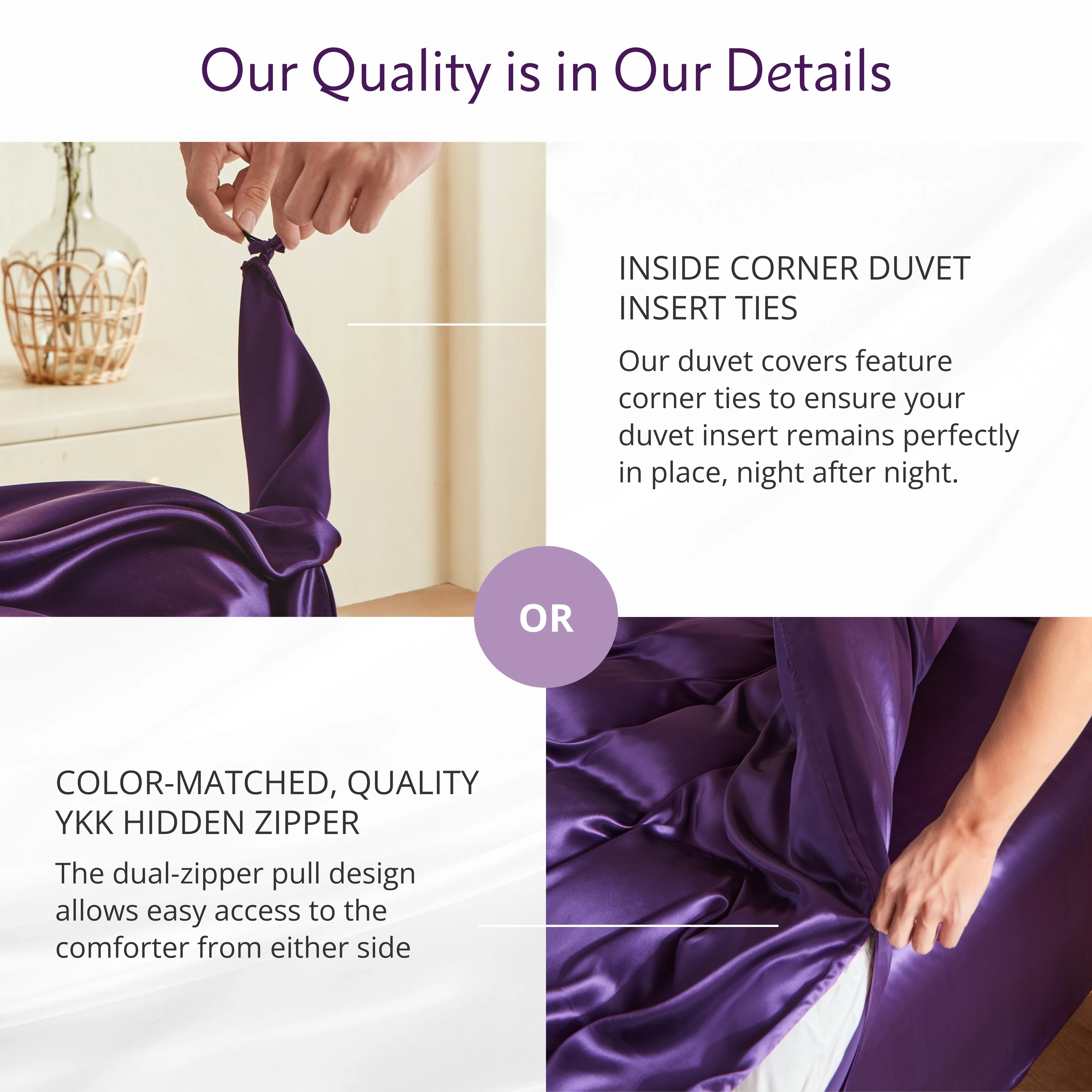 22 Momme Silk Duvet Cover - Plum - Image 5