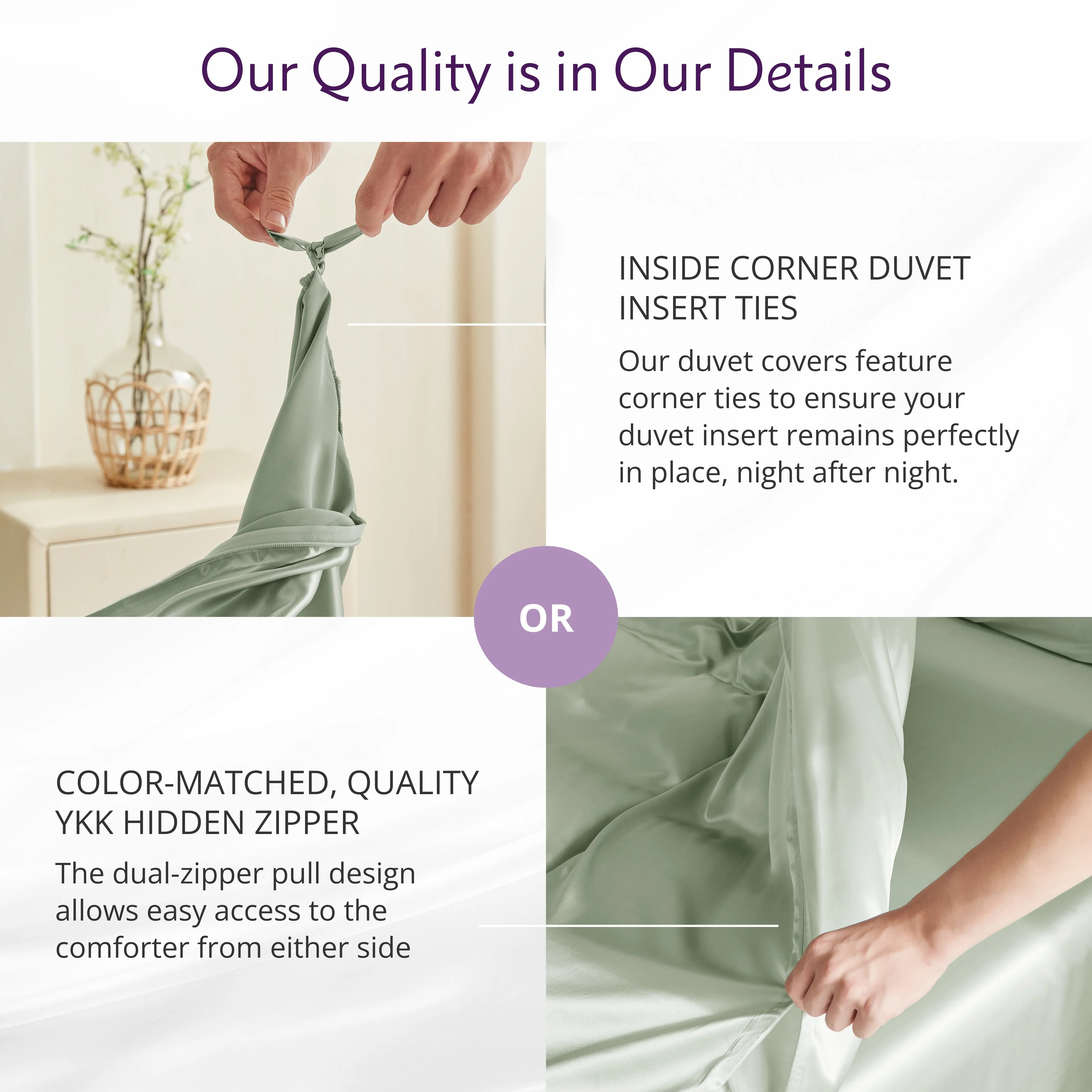 22 Momme Silk Duvet Cover - Sage - Image 5