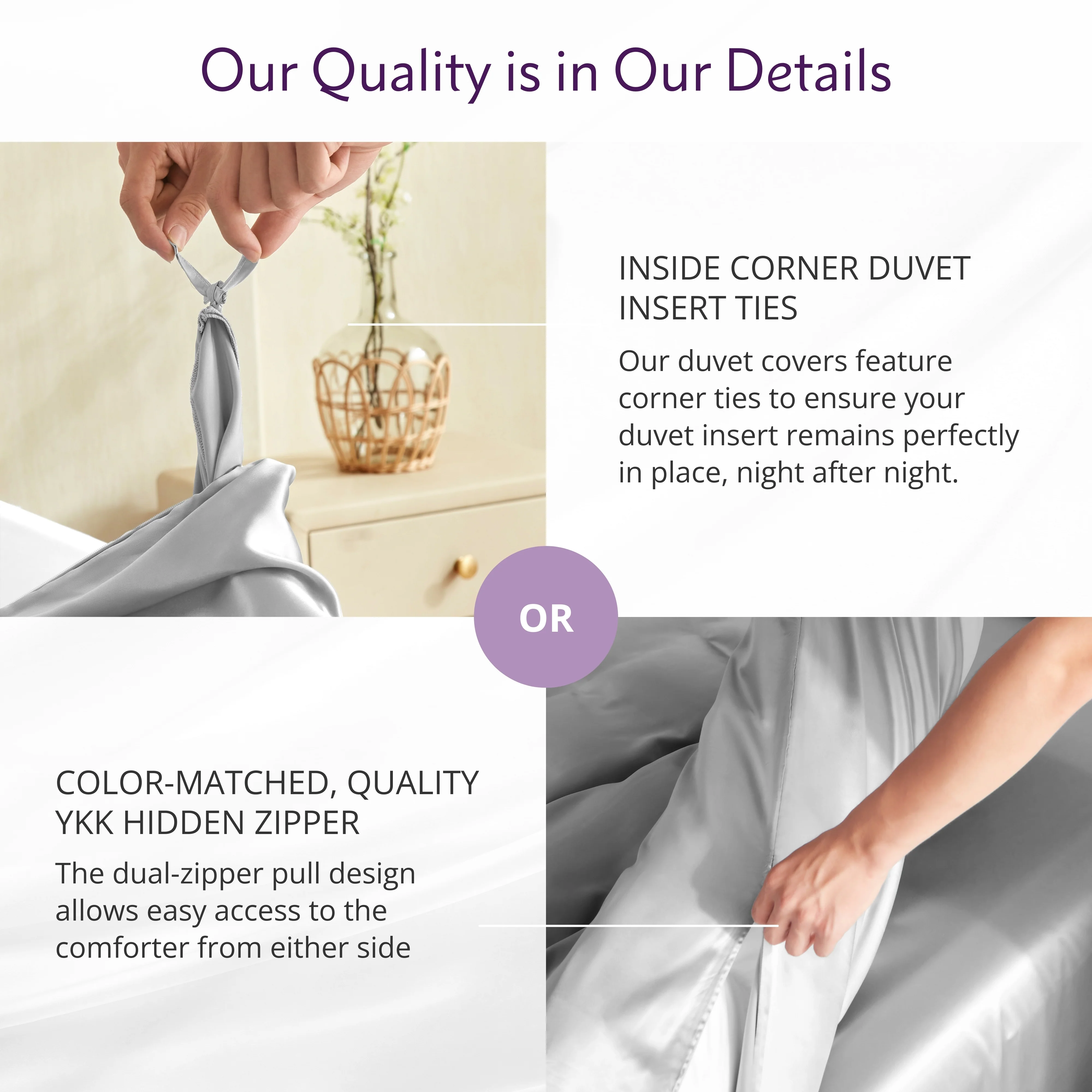 22 Momme Silk Duvet Cover - Silver - Image 7