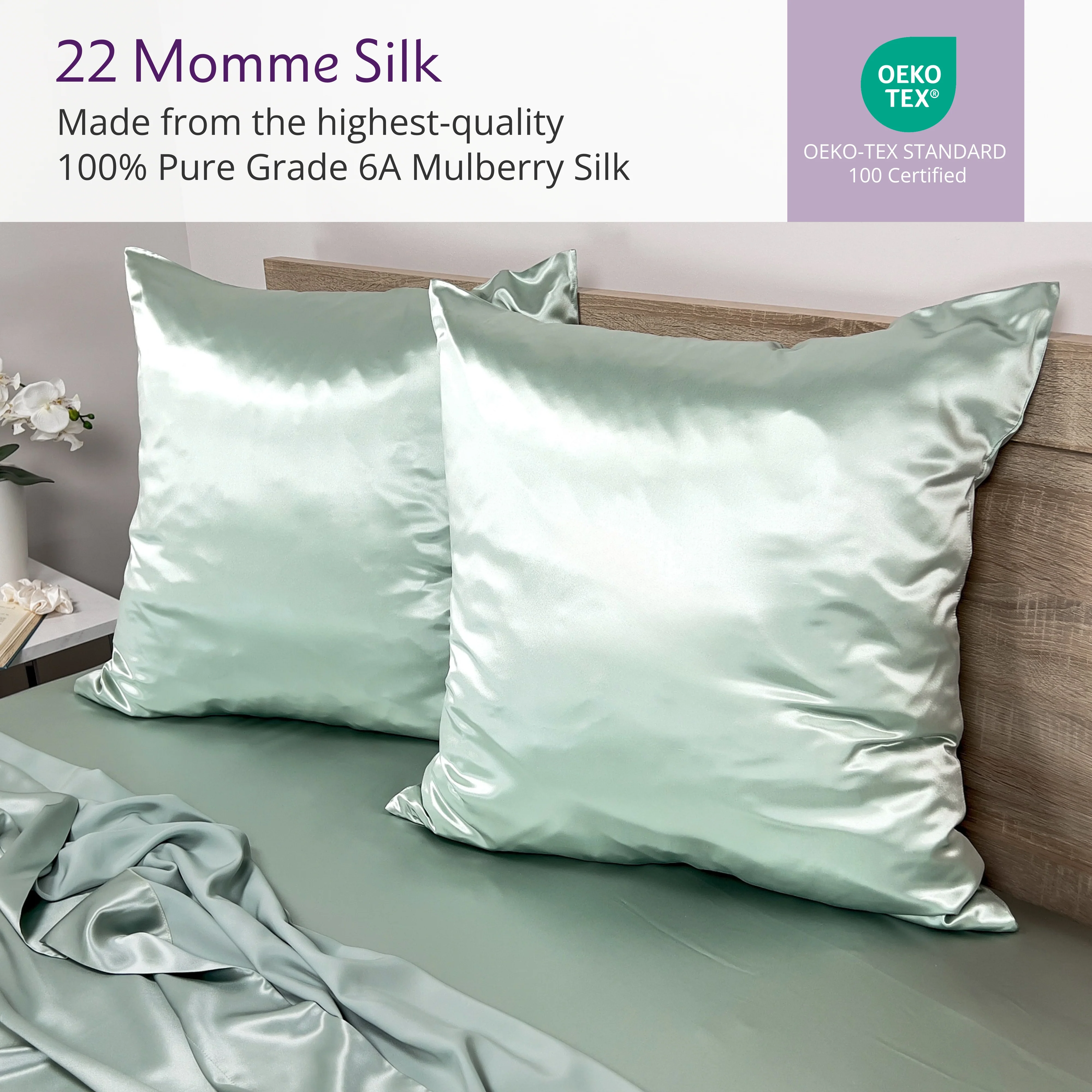22 Momme Silk Euro Sham - Plum - Image 3