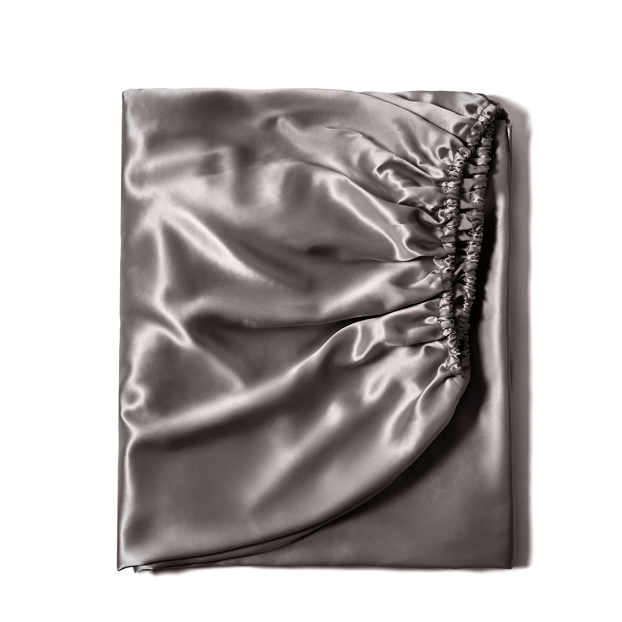 22 Momme Silk Fitted Sheet - Gunmetal - Image 4