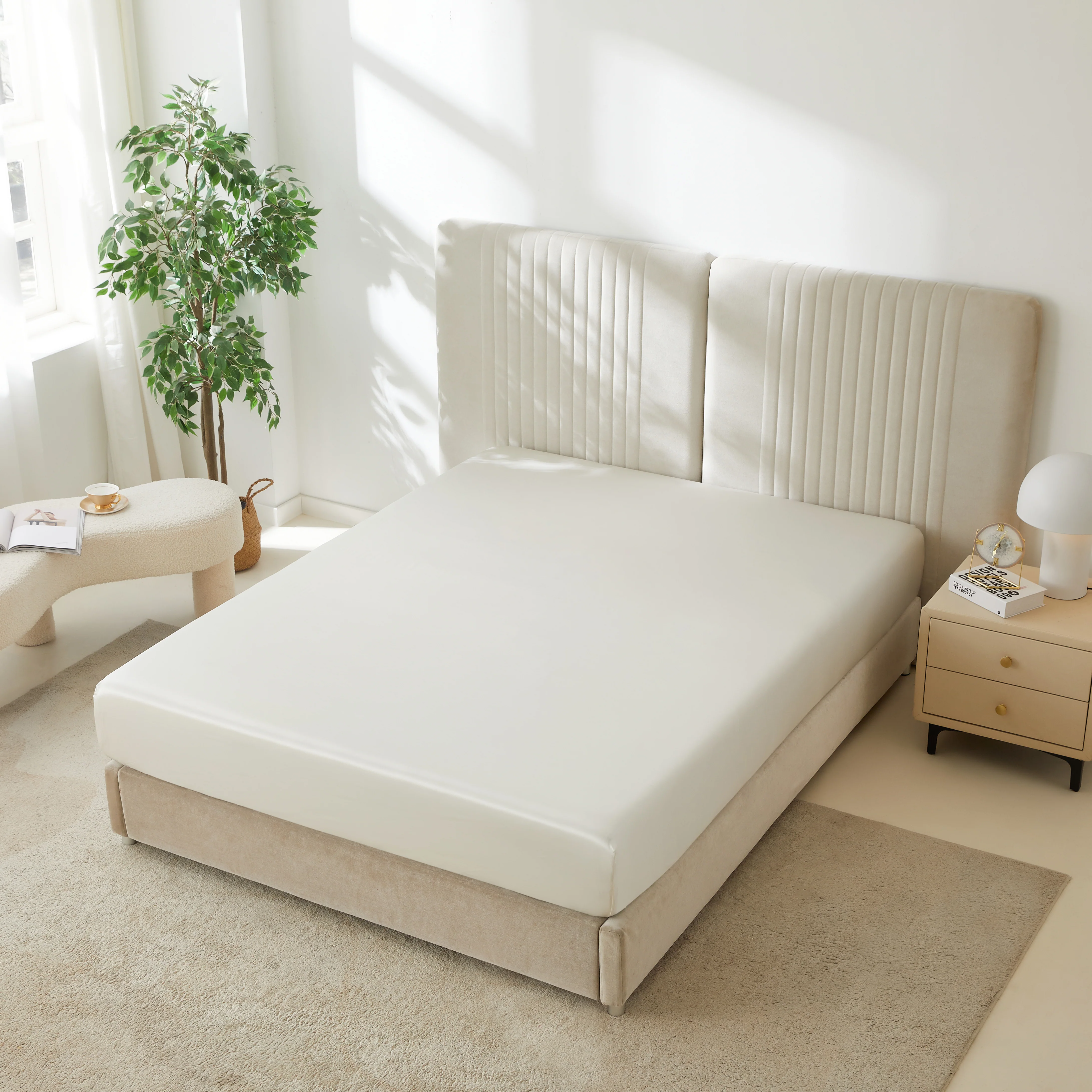 22 Momme Silk Fitted Sheet - Natural Ivory