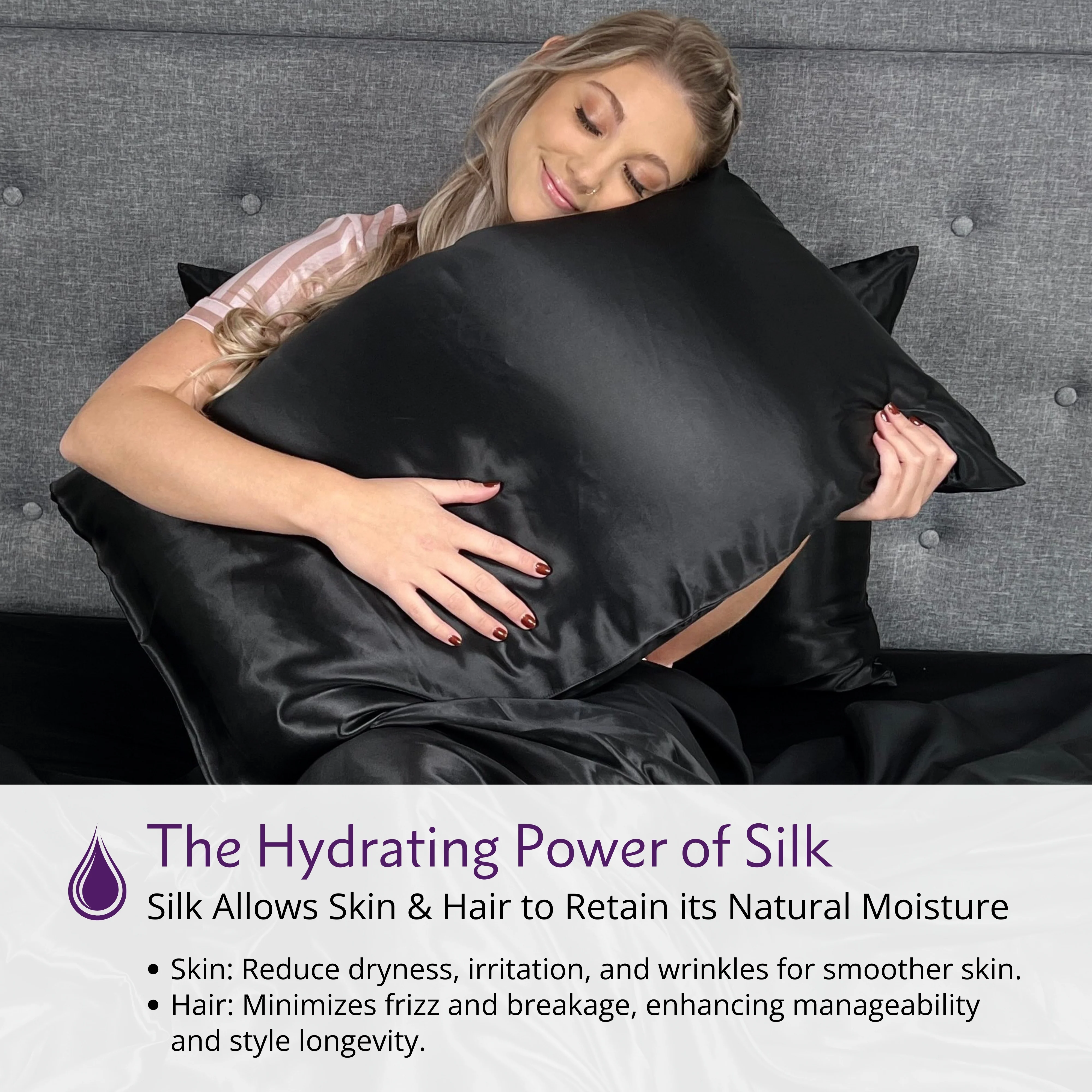 22 Momme Silk Pillowcase - Black - Image 5