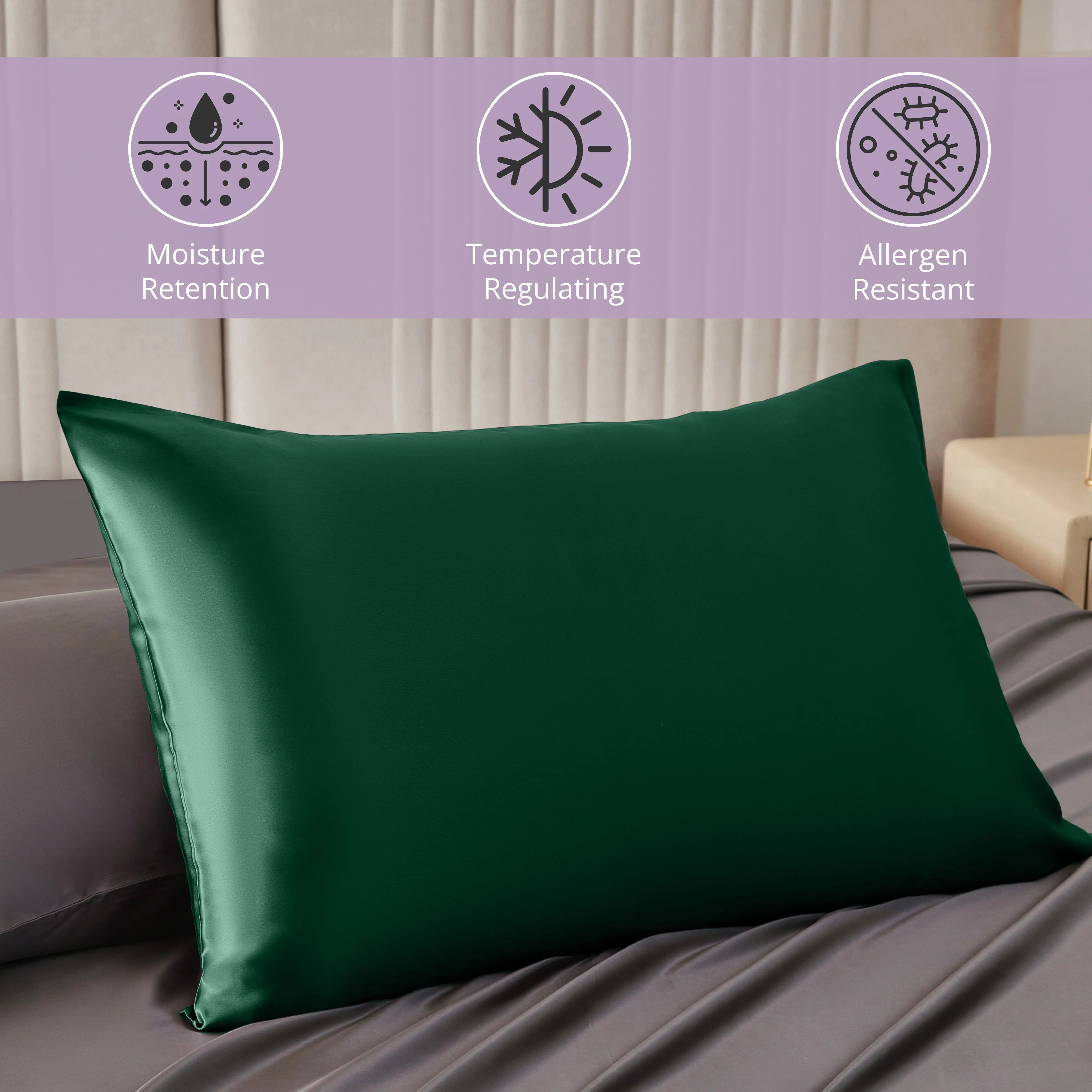 22 Momme Silk Pillowcase - Eden Green - Image 3