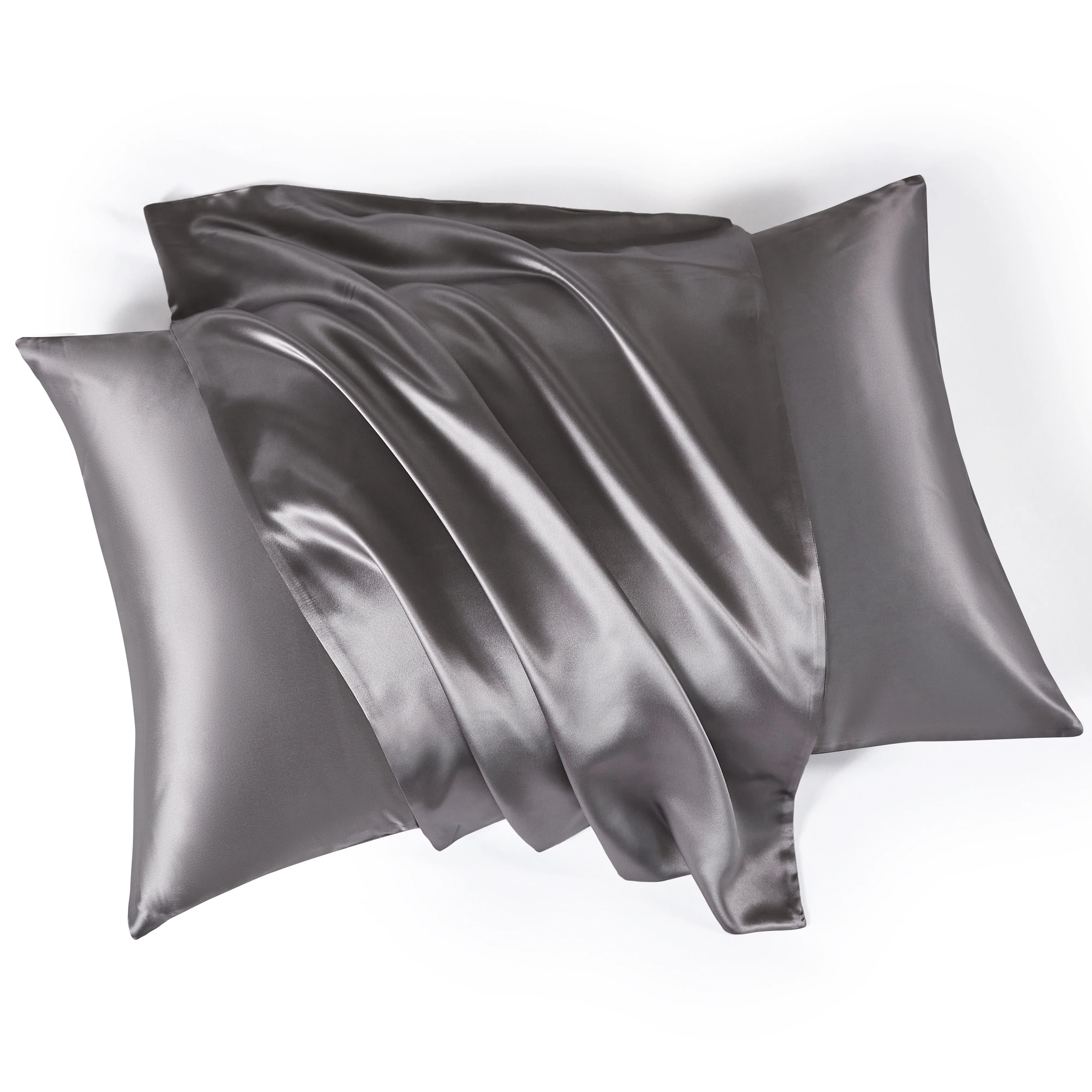 22 Momme Silk Pillowcase - Gunmetal - Image 8