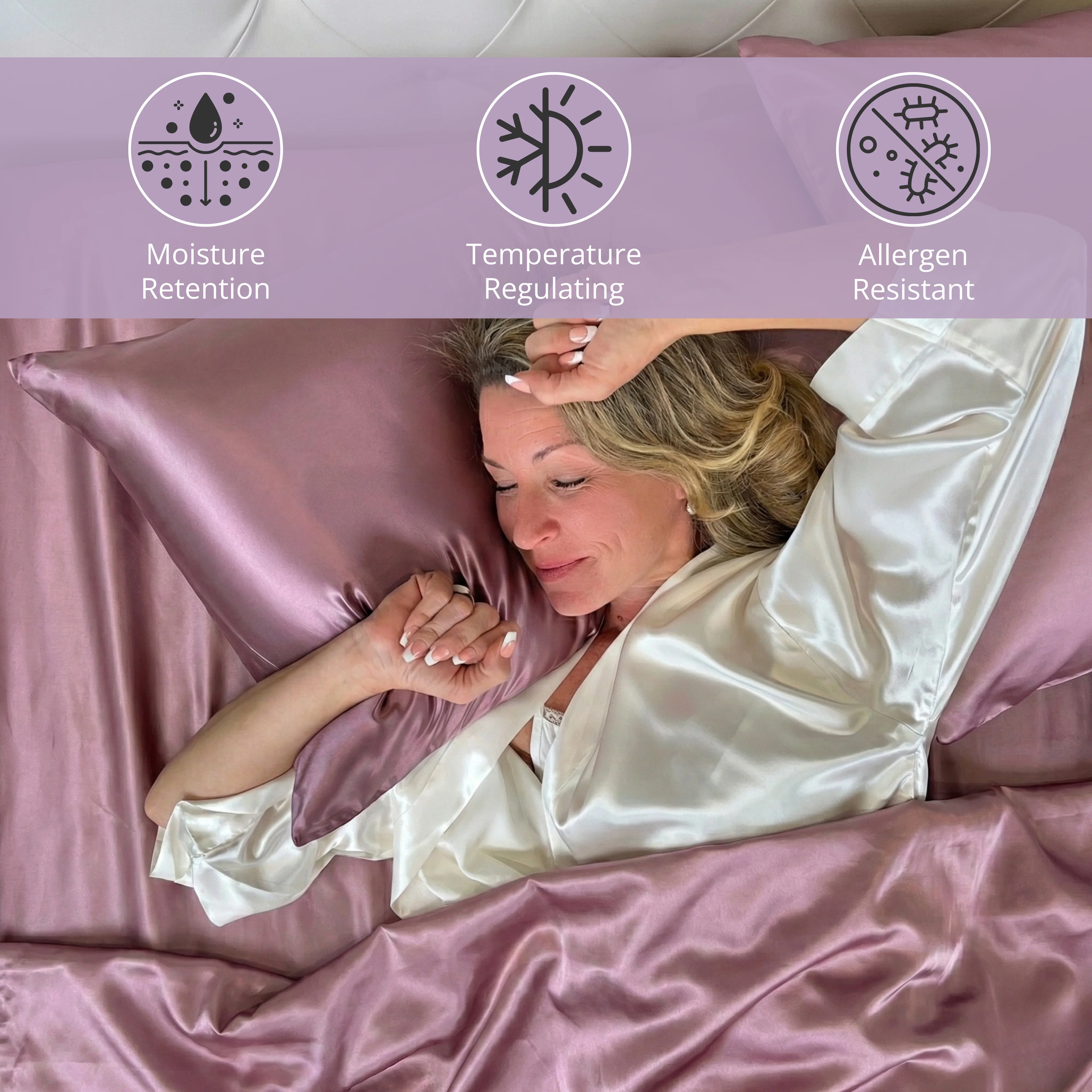 22 Momme Silk Pillowcase - Vintage Rose - Image 3