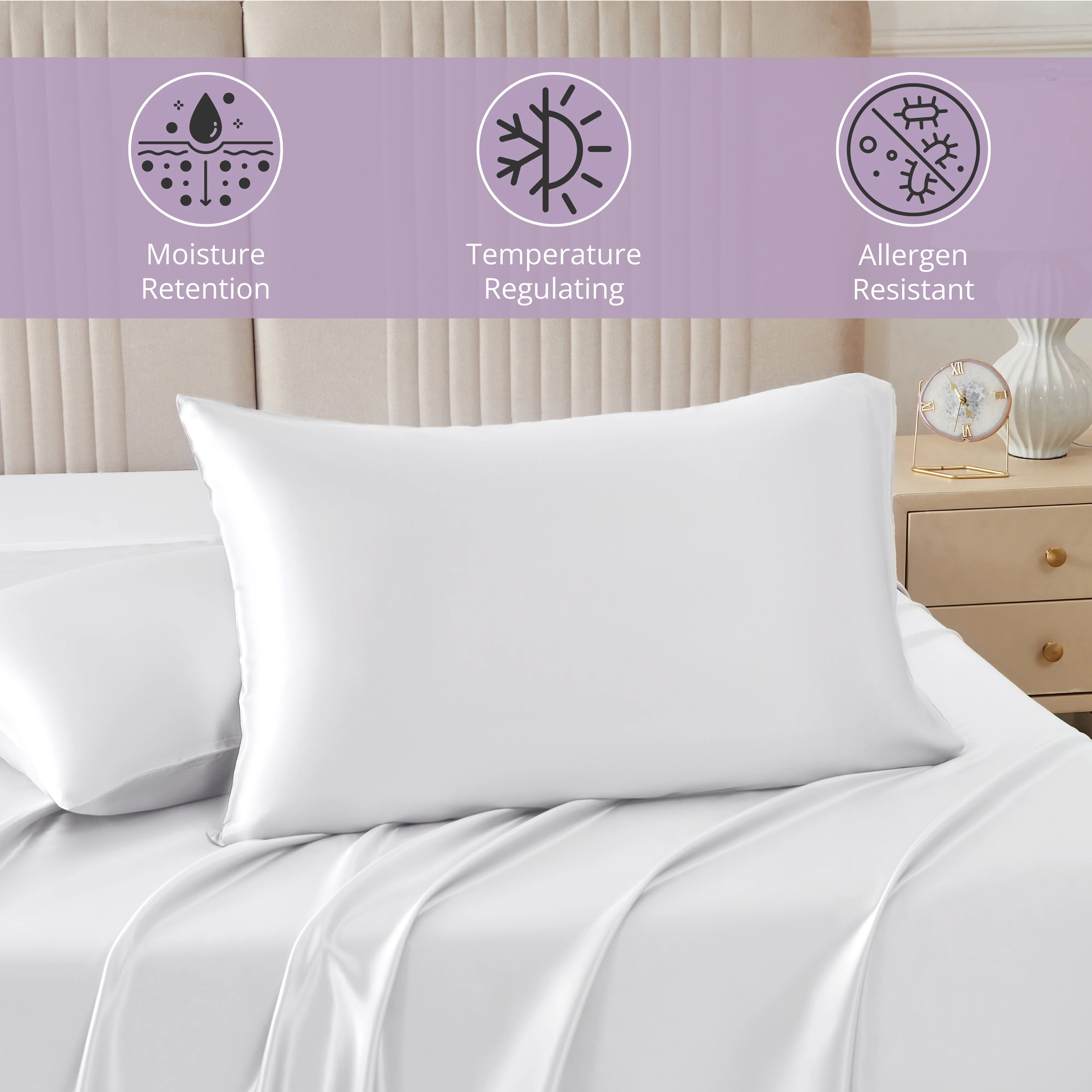 22 Momme Silk Pillowcase - White - Image 3