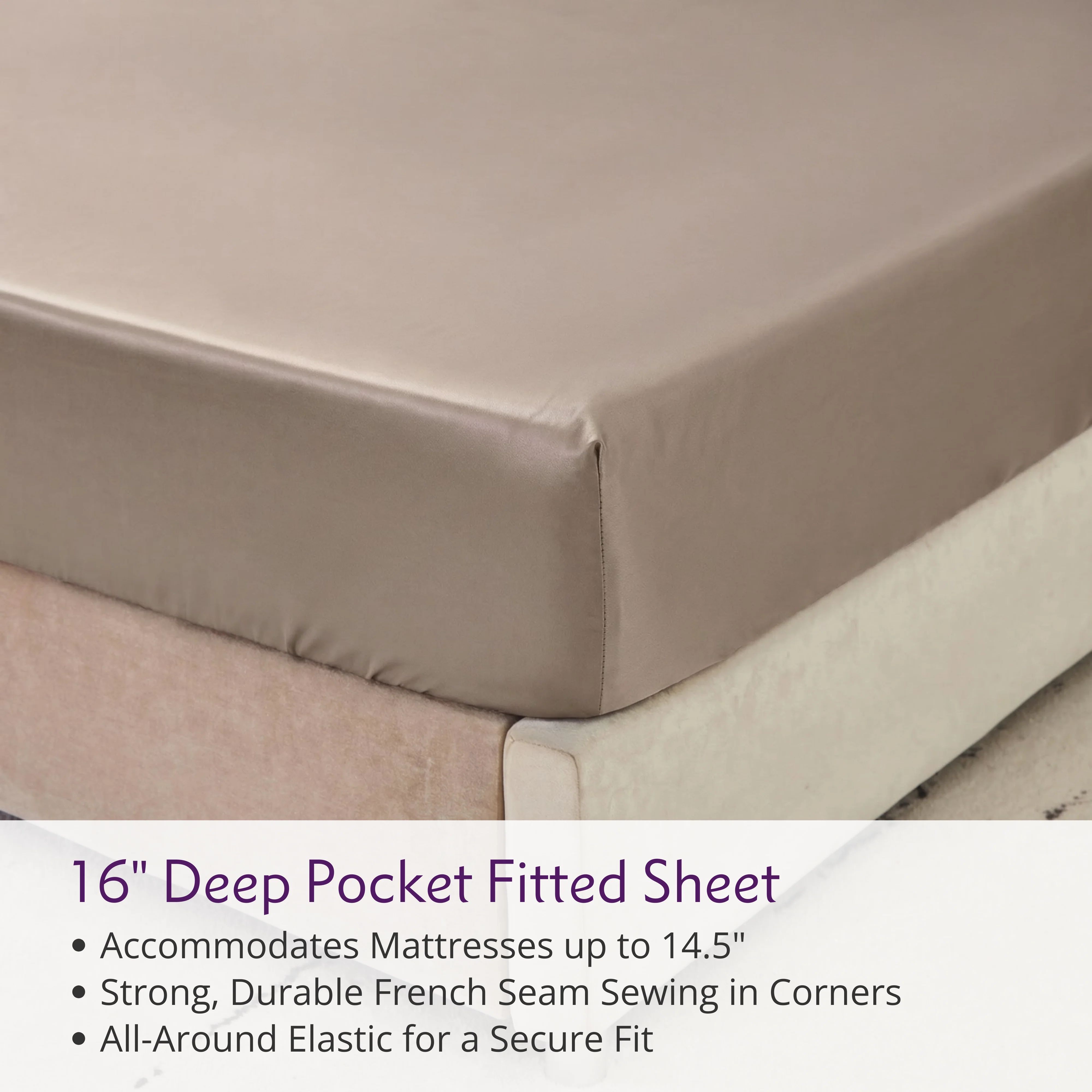 22 Momme Silk Sheet Set - Taupe - Image 9