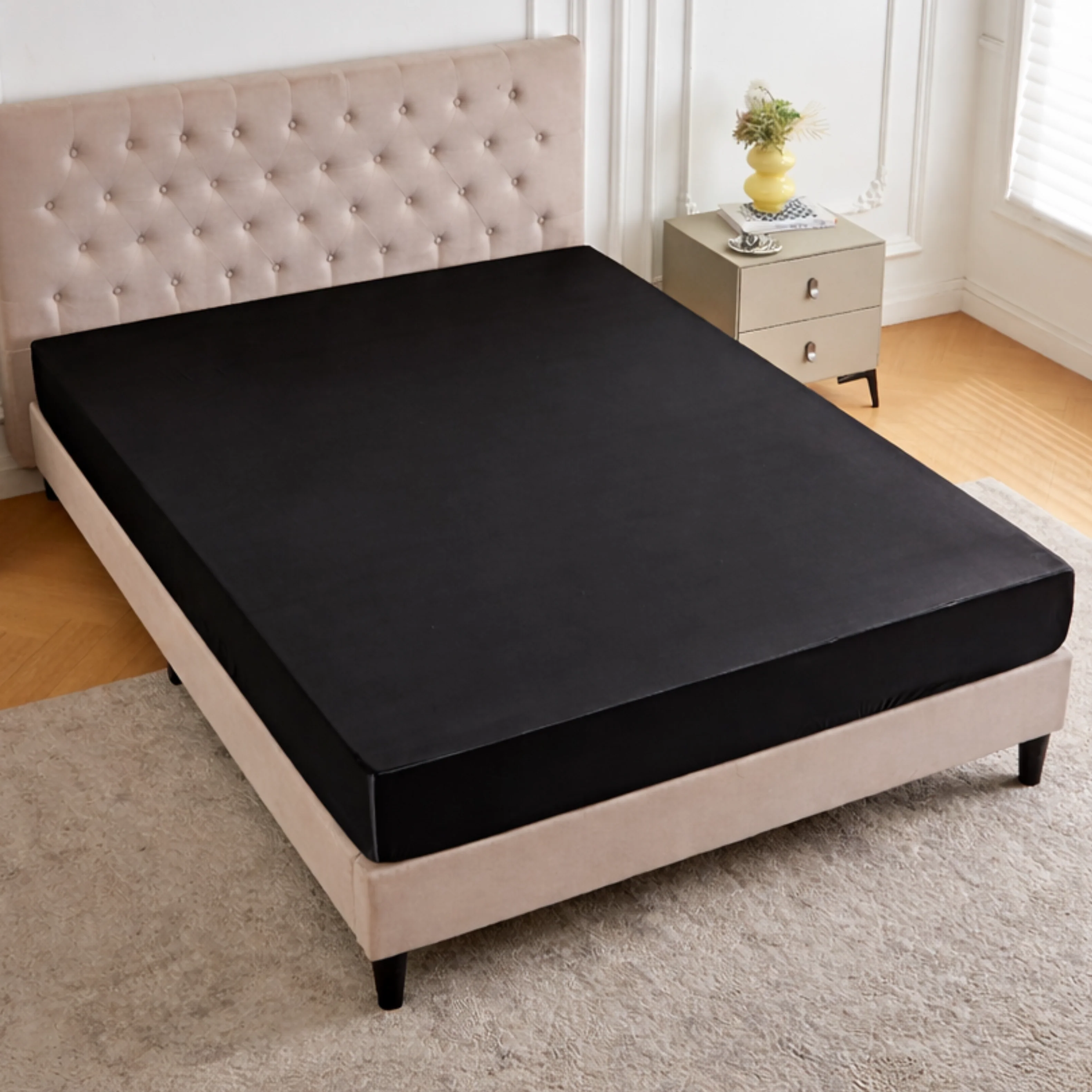 30 Momme Silk Fitted Sheet - Black