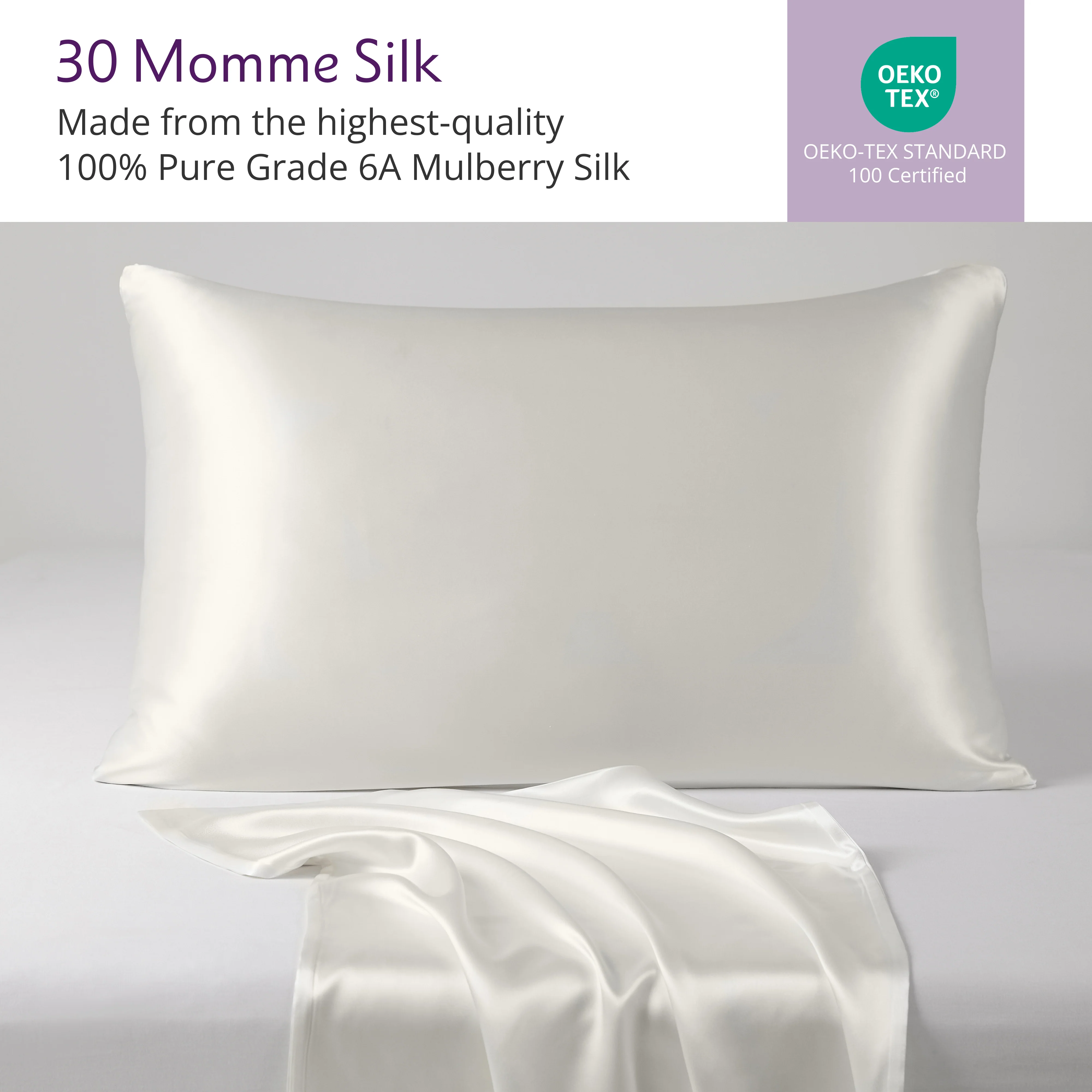 30 Momme Silk Pillowcase - Natural Ivory - Image 5