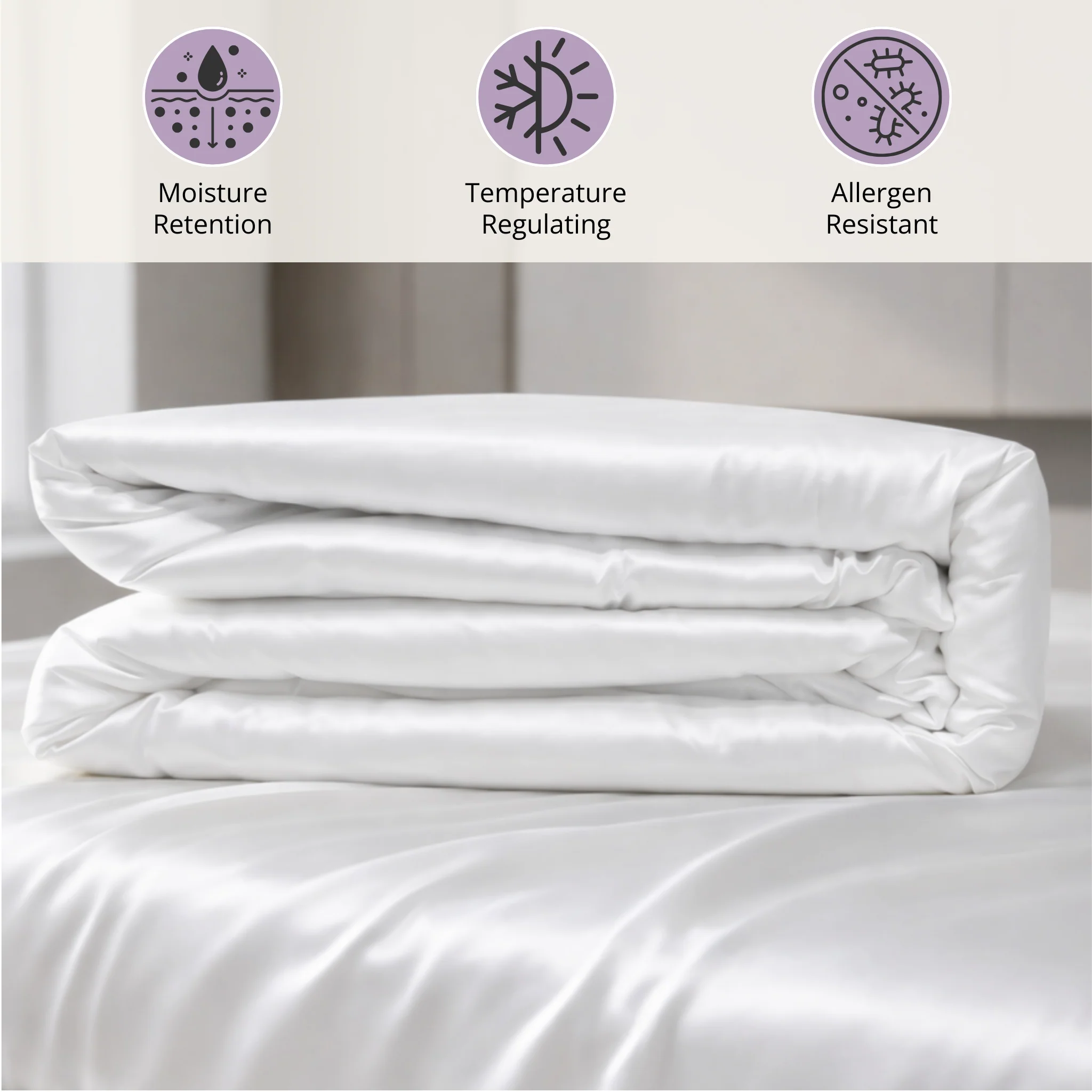 Harmony Quilted Mulberry Silk Bedspread - White - Image 4