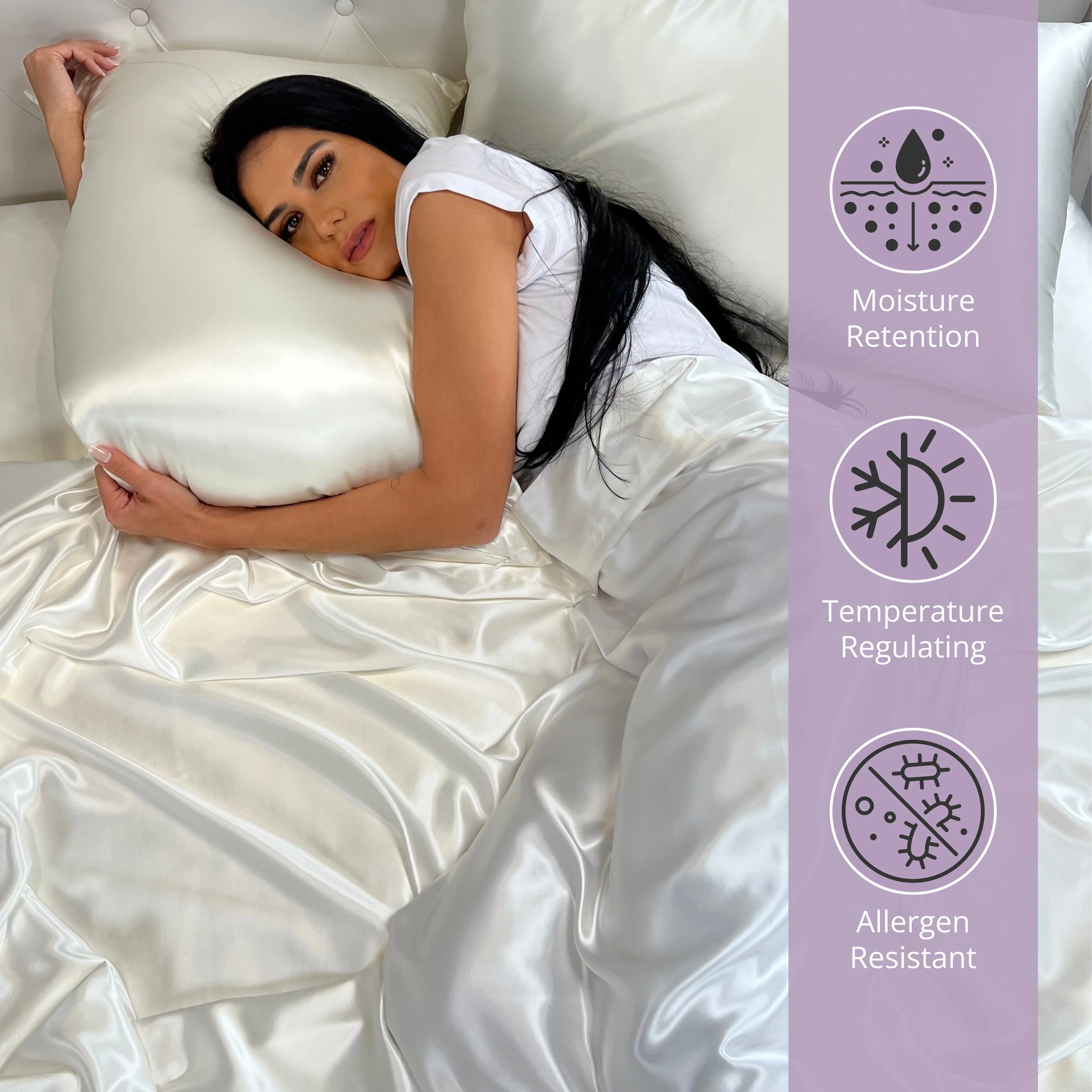 OUTLET 22 Momme Cal-King Silk Sheet Set - Natural Ivory - Image 5