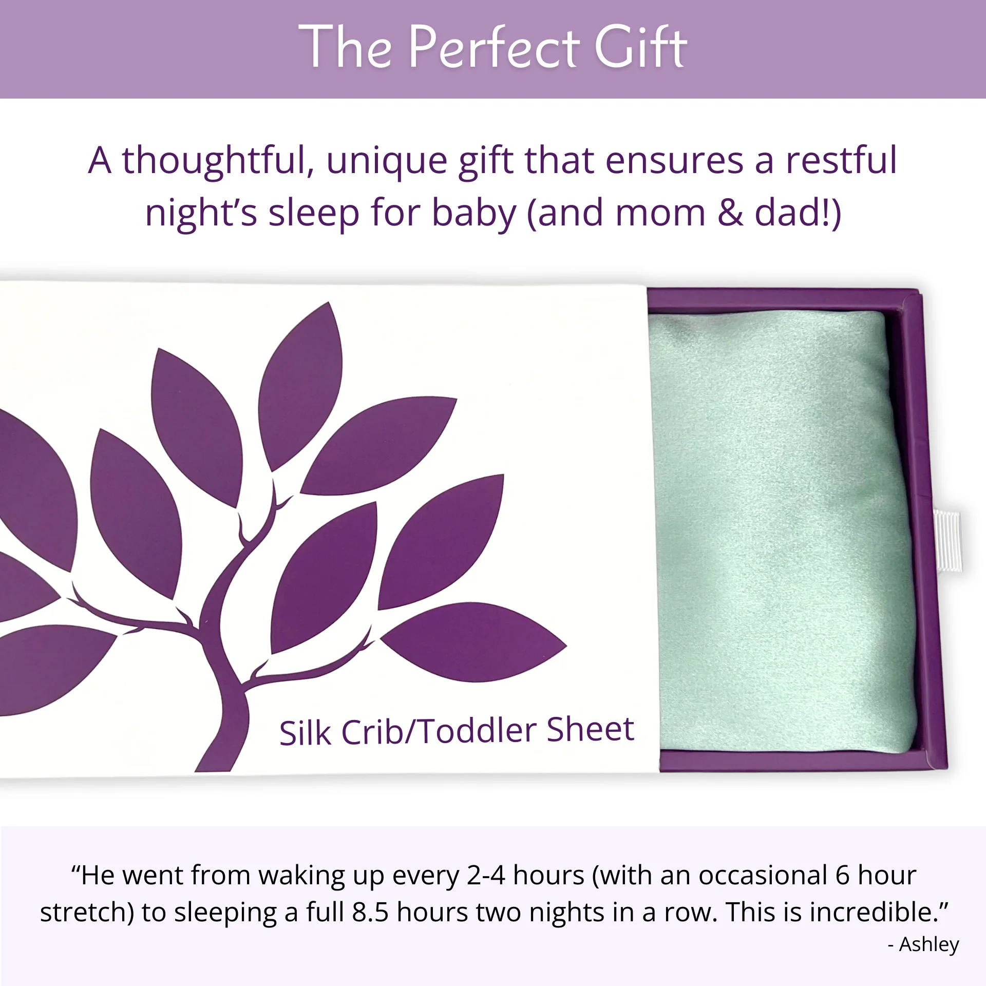 Silk Crib Fitted Sheet - Peaceful Purple - Image 7