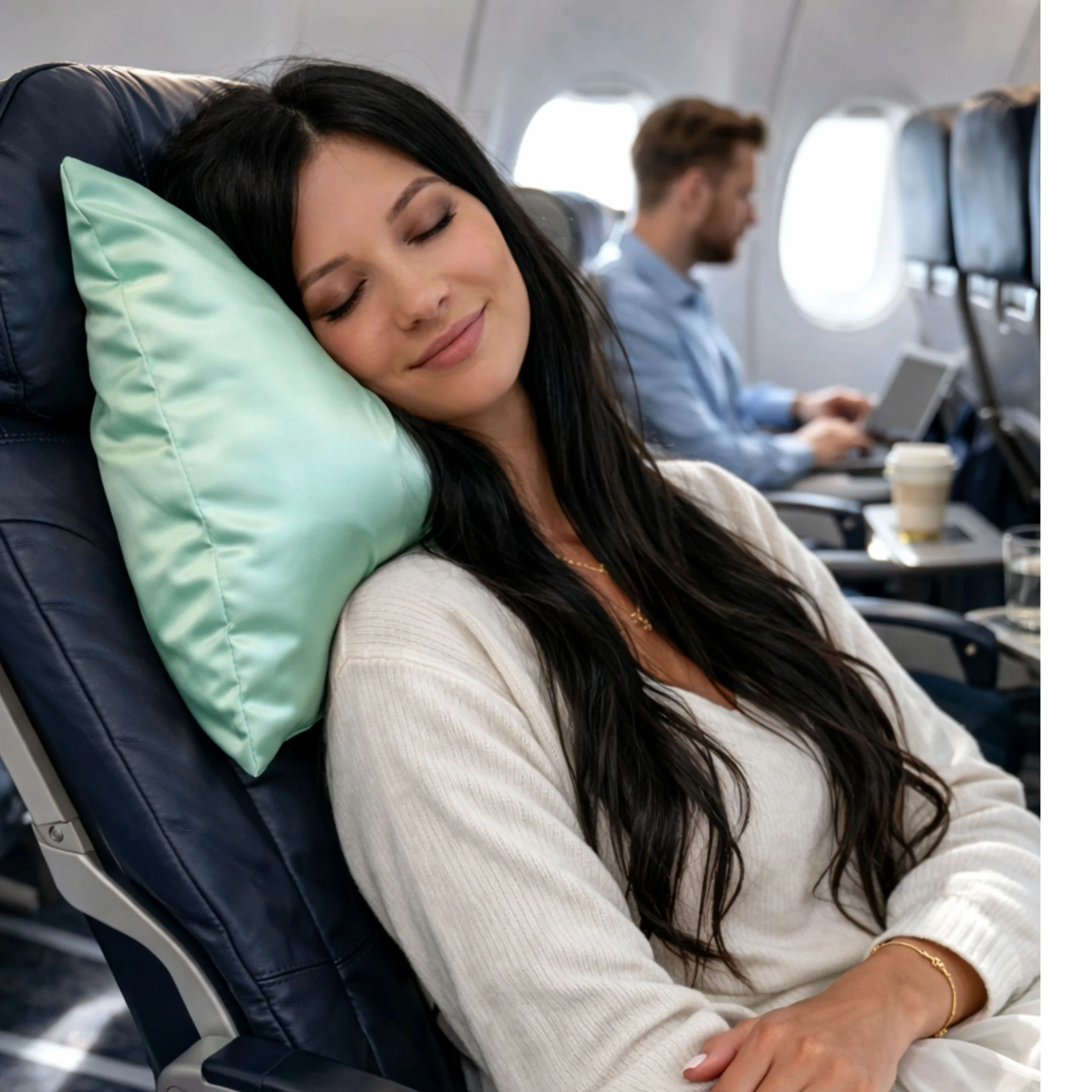 Silk Mini Travel Pillowcase - Green